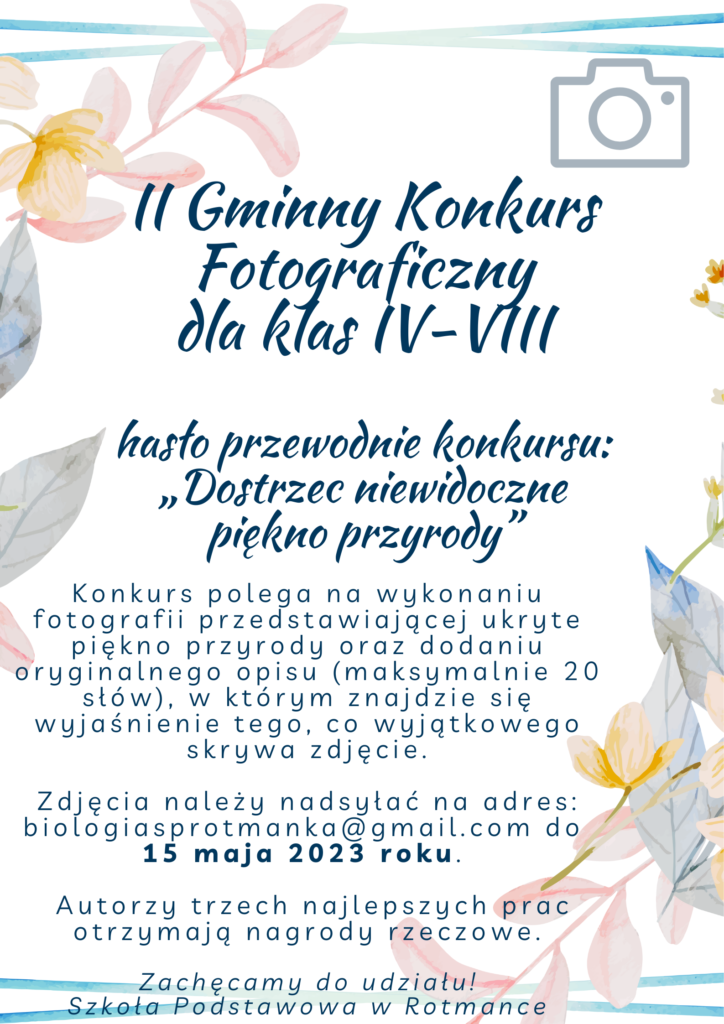 Plakat z informacjami o konkursie